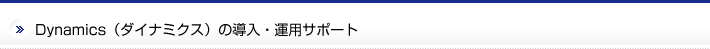 Dynamics（ダイナミクス）の導入・運用サポート